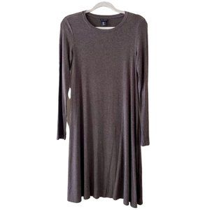 WILLI SMITH A-line Long Sleeve Brown Midi Dress
